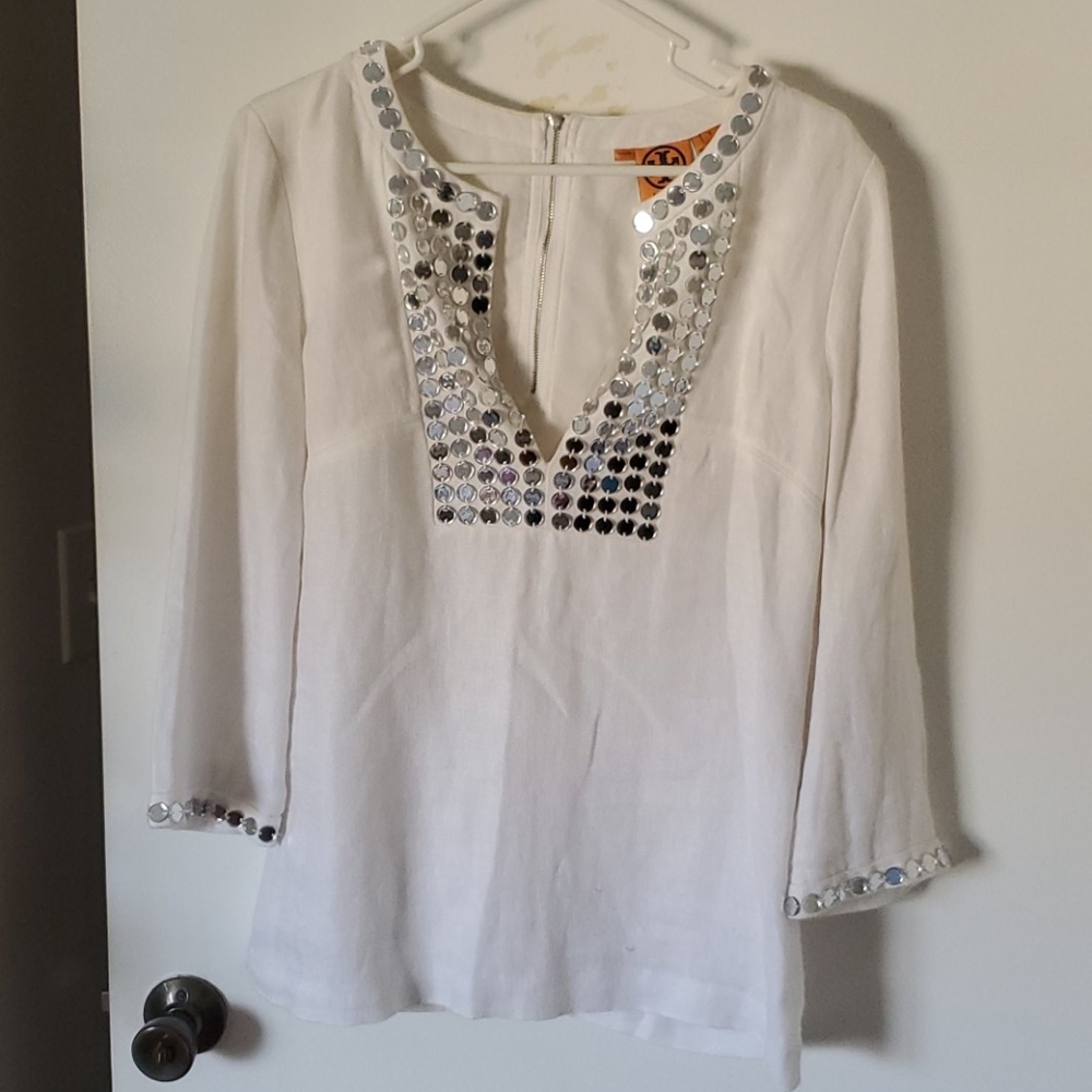 Tory Burch Linen white blouse